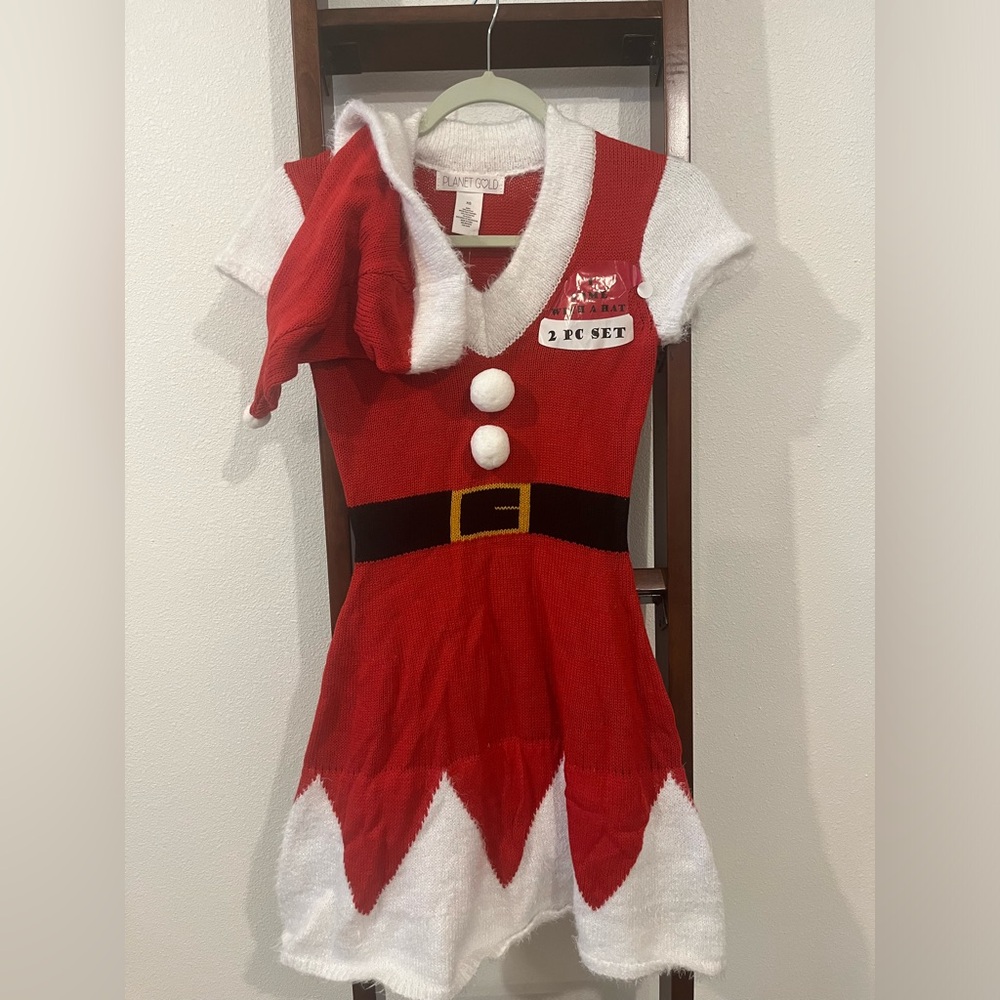 NWT Santa dress short sleeves, mini , sweater size Xs